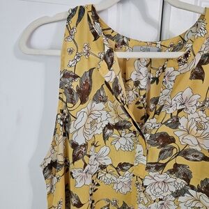 Floral Yellow Sleeveless Top